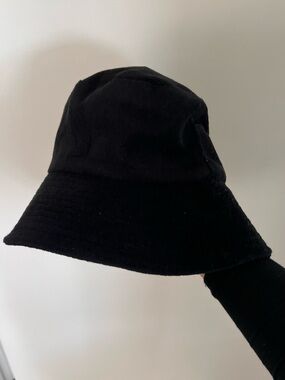 Lack of Color Black Bucket Hat Terry Cotton L/XL 60cm Summer Beach Y2K